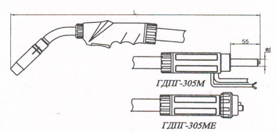 Горелка сварочная ГДПГ-505, ГДПГ-505Е