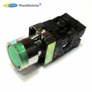 XB2-BW3361 Кнопка 22мм с возвратом, зеленый индикатор 220VAC, контакт NO, Telemecanique