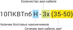 10ПКВТпб Концевая термоусаживаемая муфта внутренней установки для 3-х жильных кабелей с изоляцией из сшитого полиэтилена на напряжение до 10 кВ