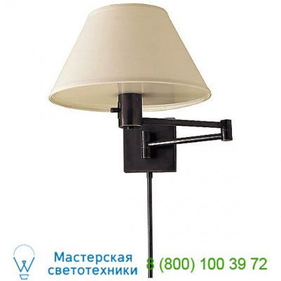 Visual Comfort Classic Swing Arm Wall Sconce with Linen Shade 92000D AN-L, бра