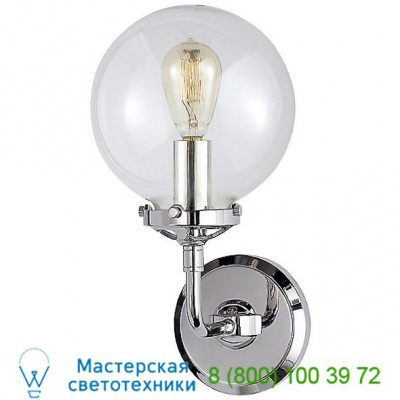 Bistro Clear Glass Wall Sconce Visual Comfort S 2024PN/BLK-CG, настенный светильник