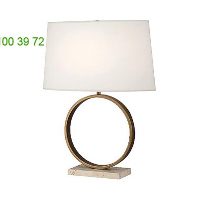 Robert Abbey Logan Table Lamp (Aged Brs, Trav Stn w Fondine) - OPEN BOX OB-2295, опенбокс