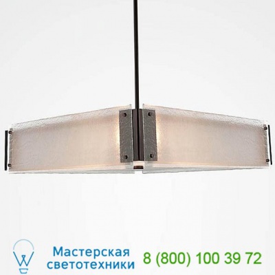 Hammerton Studio CHB0044-23-FB-BG-001-E2 Textured Glass Square Drum Pendant, подвесной светильник