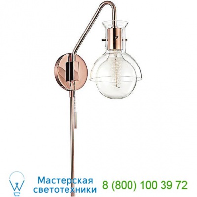 Mitzi - Hudson Valley Lighting HL111101G-AGB Riley Glass Swing Arm Wall Sconce, бра