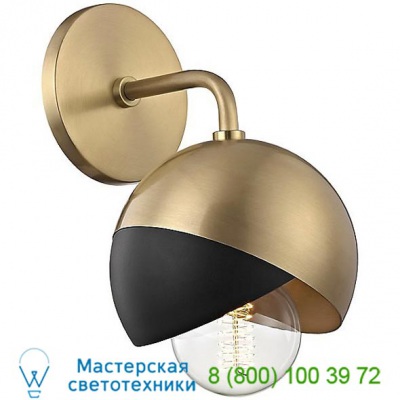 Mitzi - Hudson Valley Lighting Emma Wall Sconce H168101-AGB/BK, настенный светильник