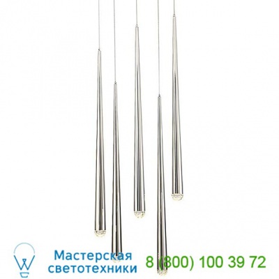 Modern Forms PD-41703R-PN Cascade Round Multi-Light Pendant Light, светильник