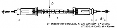 Лампа кварцево-галогенная КГ 5000Вт.