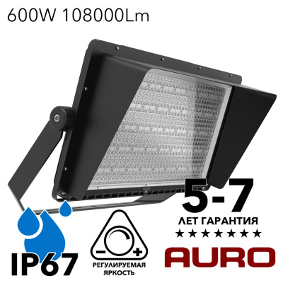 Мощный светодиодный прожектор AURO-PRO-FL-SG3-600 (600W 108000Lm)