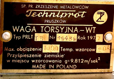 Весы ювелирные Techniprot waga torsyjna-wt Typ PRLTT 5
