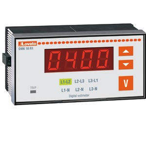 DMK 10 R1 Цифровой трехфазный вольтметр, 15-660VAC, релейн. выход, LED, Lovato Electric