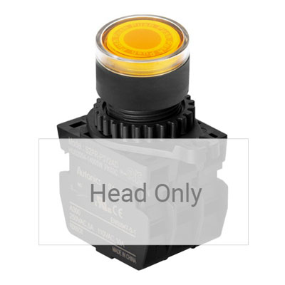 S2PR-P3Y Кнопка нажатия круглая с подсветкой, без блока контактов, цвет жёлтый, Autonics