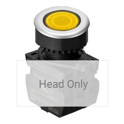 S3PF-P3Y Кнопка нажатия круглая с подсветкой, без блока контактов, цвет жёлтый, Autonics