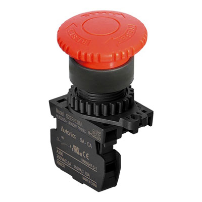S2ER-E3RA Кнопка грибовидная без подсветки, головка Ø 40 мм, цвет красный, Autonics