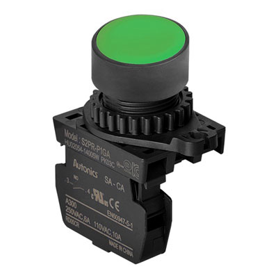 S2PR-P1GAM Кнопка нажатия круглая без подсветки, цвет зеленый, Autonics