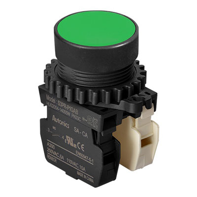 S3PR-P1GAB Кнопка нажатия без подсветки, выступающий тип, цвет зеленый, Autonics
