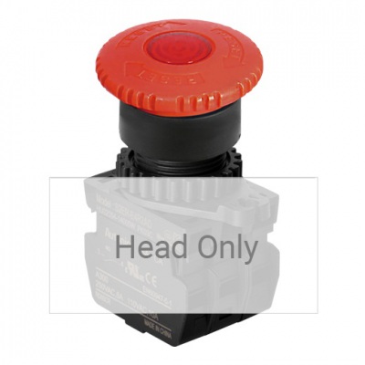 S2ER-E4R Кнопка грибовидная с подсветкой, без блока контактов, головка Ø 40 мм, цвет красный, Autonics