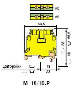 Клемма винтовая M10/10.P 10мм.кв. Земля 1SNA165115R1000