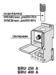 Распределительный блок BRU400A 400А 1-полюсный на DIN рейку