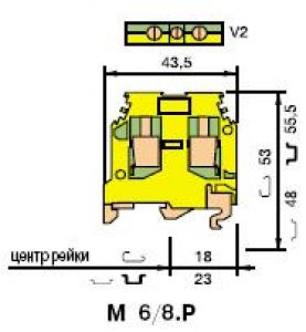Клемма винтовая M6/8.P 6мм.кв. Земля 1SNA165114R1700