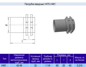 Патрубок вводной У481