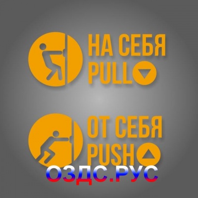 Комплект наклеек “На себя / Pull”, “От себя / Push”