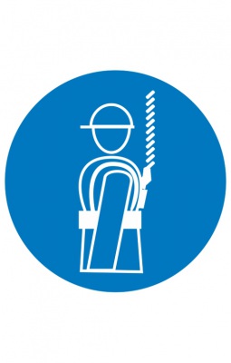 Знак “Работать в предохранительном (страховочном) поясе” ( M