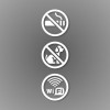 Наклейка “Запрещен вход с животными. Курение запрещено. Wi-Fi