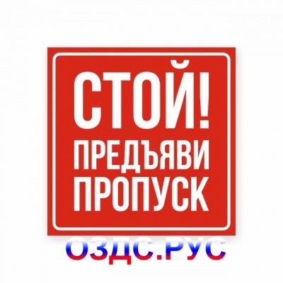 Наклейка или табличка «Стой! Предъяви пропуск»