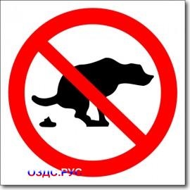 Табличка “Собакам гадить запрещено”