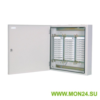 ШРН-2/300 в комплекте с размыкаемыми плинтами Шкаф распределительный настенный металлический с замком для 300 пар, в комплекте с размыкаемыми плинтами