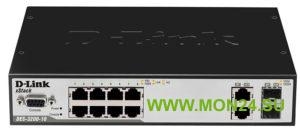 DES-3200-10 Сетевой коммутатор 8 + 2 портовый