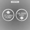 Комплект круглых наклеек на двери «На себя / Pull»,  «От себя