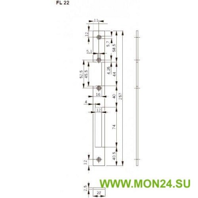 FL22 Запорная планка короткая