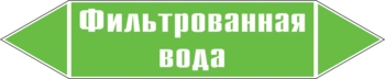 Наклейка для маркировки трубопровода “фильтрованная вода” (пл