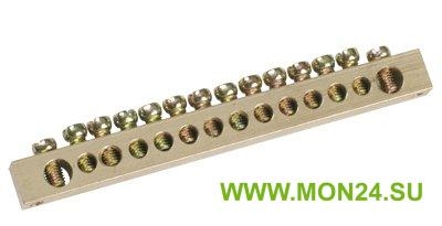 Шина PEN “земля-ноль” 6х9 мм 10/2 (YNN11-10-100) Шина PEN “земля-ноль” на DIN-рейку