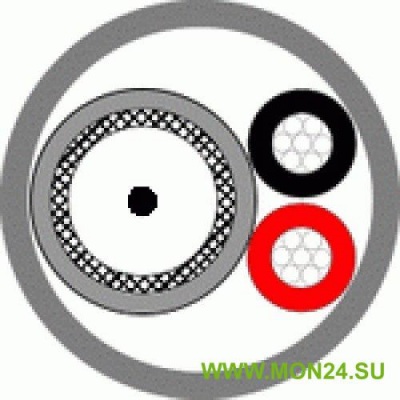 КВК-П-3ф 2х0,5 (черный) (Паритет) Кабель комбинированный для систем видеонаблюдения