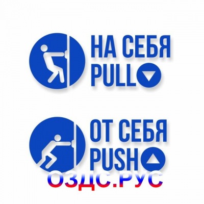 Комплект наклеек «На себя / Pull», «От себя / Push»