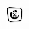 Наклейка «24 open».  Открыто 24 часа.