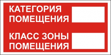 Наклейка “Категория, класс зоны помещения”