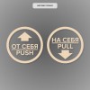 Комплект круглых наклеек на двери “На себя / Pull”, “От себя