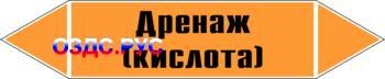 Наклейка для маркировки трубопровода “дренаж (кислота)