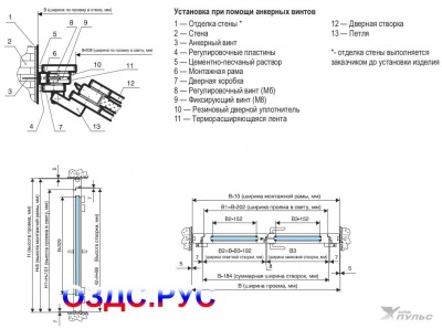Противопожарная дверь ДПО-Пульс-02/60 (EI-60)