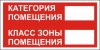 Наклейка “Категория, класс зоны помещения”